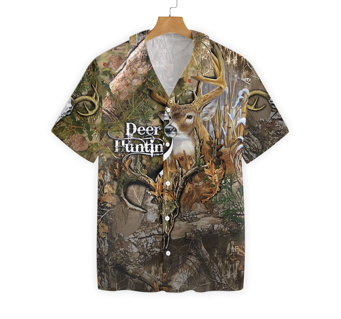 Deer Hunting The Forest Hawaiian Shirt, Button Up Aloha Shirt For Men, Women