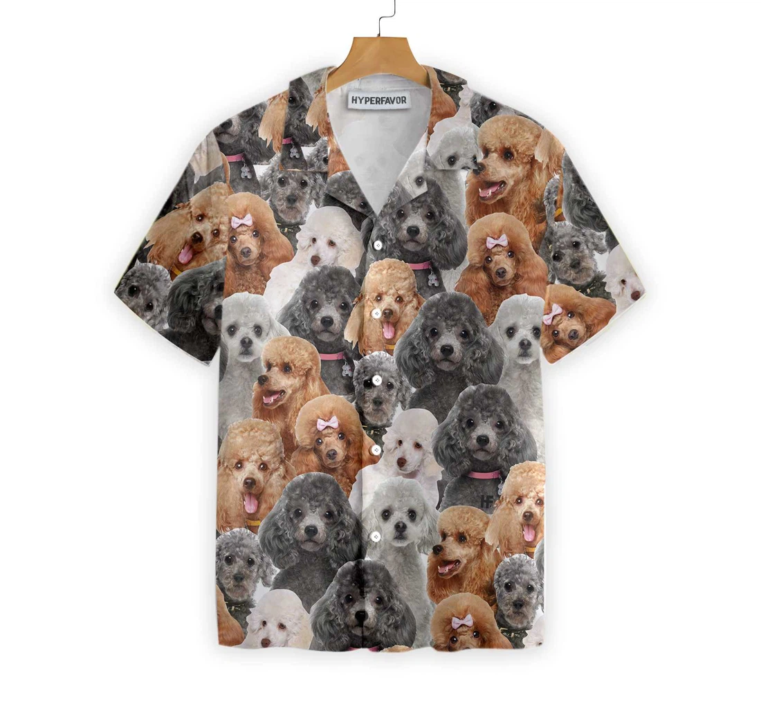 Poodles In Different Colors Poodle Best Dog And Hawaiian Shirt, Button Up Aloha Shirt For Men, Women