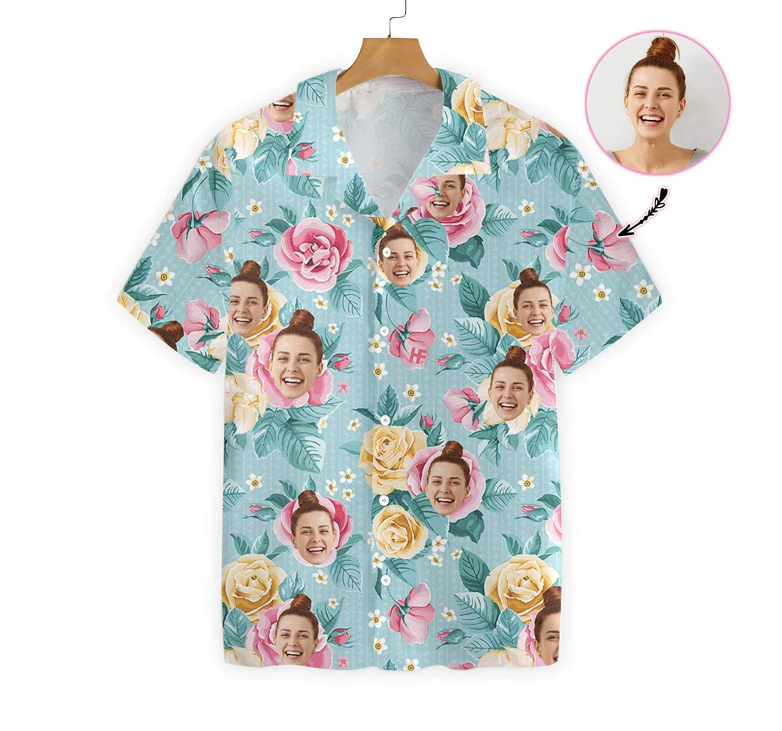 Funny Custom Face Custom Hawaiian Shirt, Button Up Aloha Shirt For Men, Women