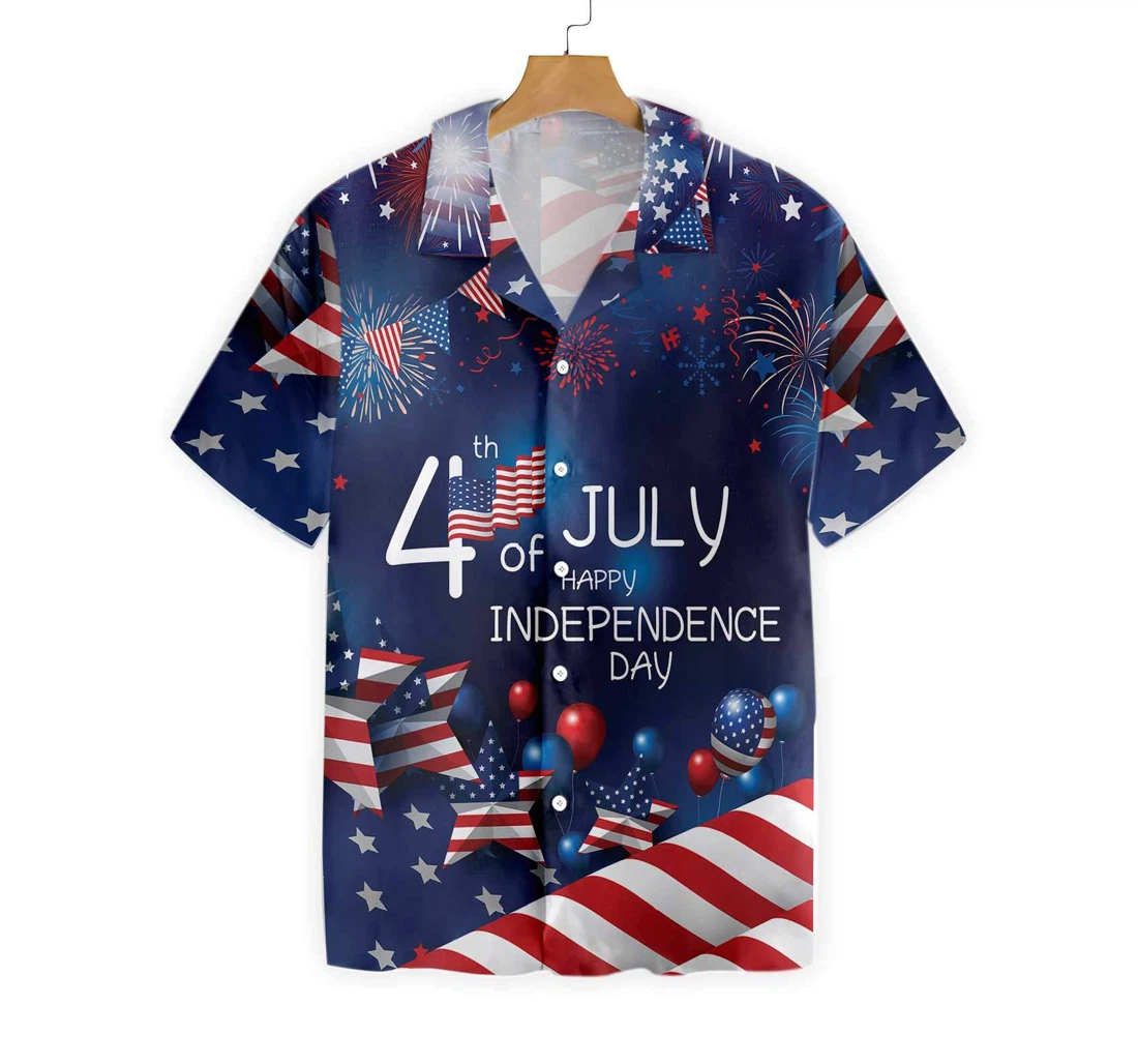 4th July Us Independence Day Flag Hawaiian Shirt, Button Up Aloha Shirt For Men, Women