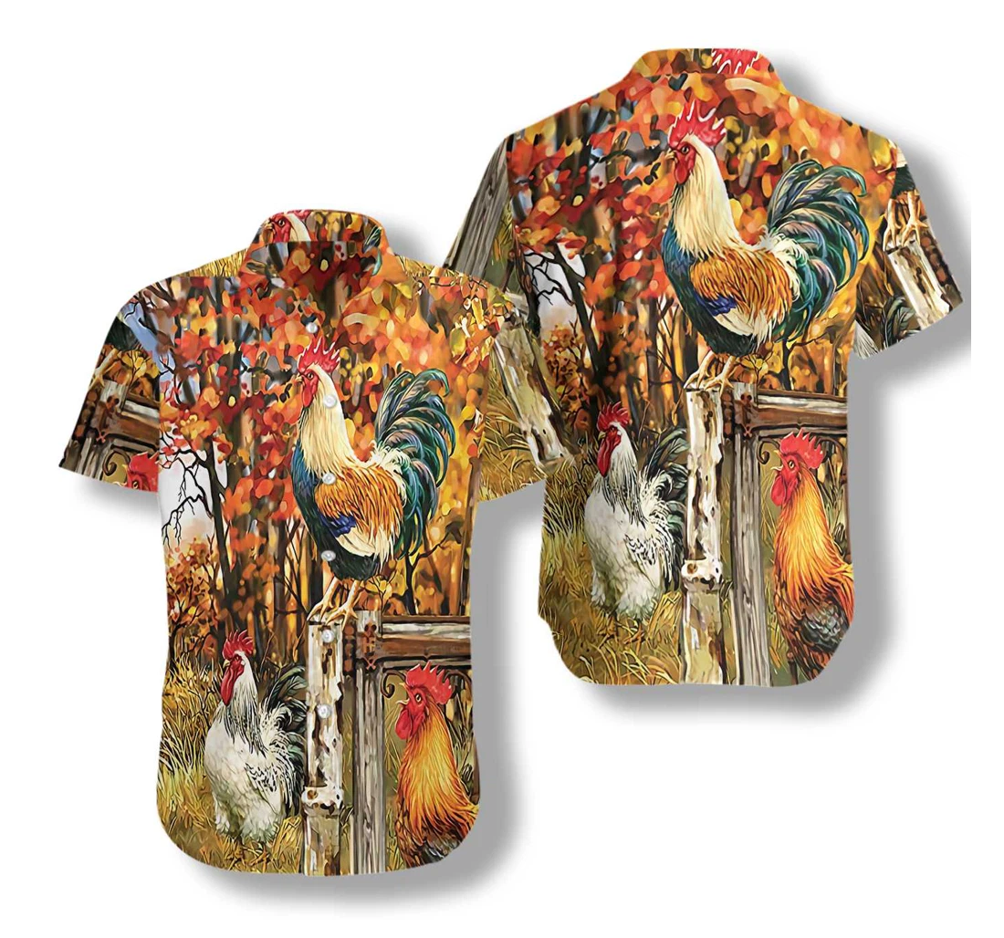 Chicken Family Farm Hawaiian Shirt, Button Up Aloha Shirt For Men, Women