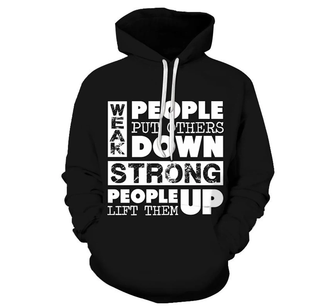 Strong People Lift - 3D Printed Pullover Hoodie