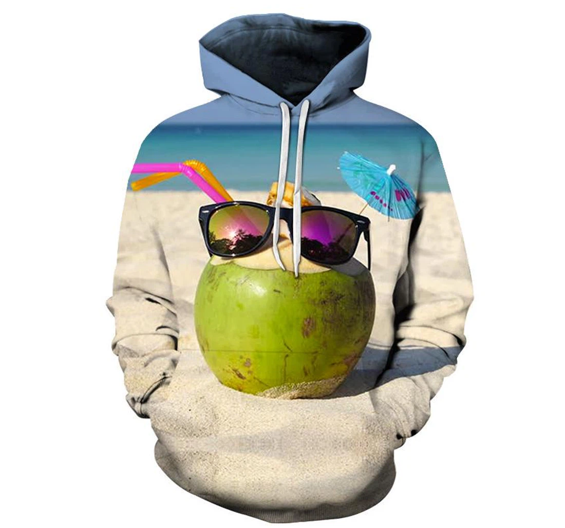 Coconuts & Beaches - 3D Printed Pullover Hoodie