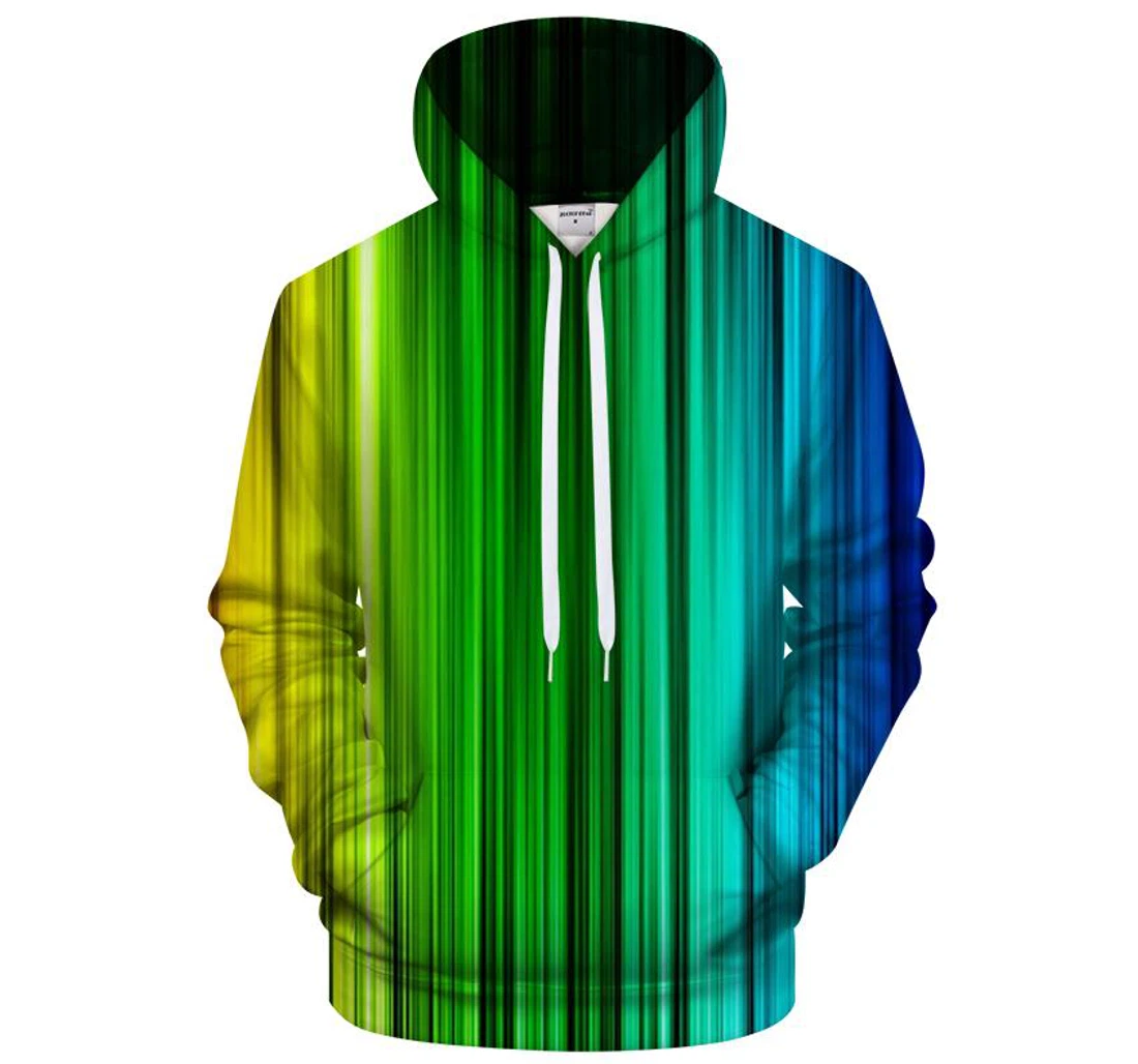 Green & Blue Gradient - 3D Printed Pullover Hoodie