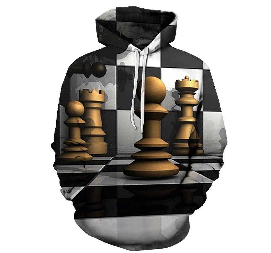 Game Of Chess - 3D Printed Pullover Hoodie