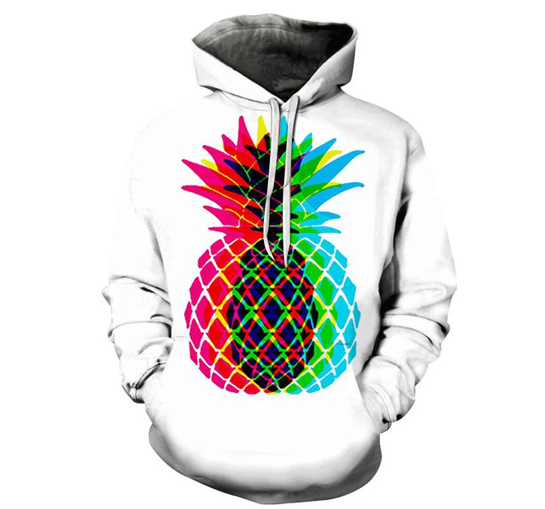 Fancy Pineapple - 3D Printed Pullover Hoodie