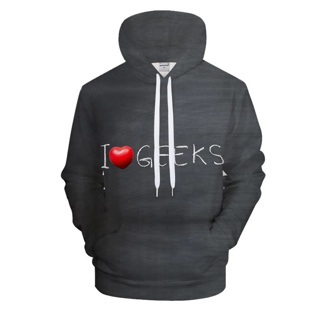 Love Geeks - 3D Printed Pullover Hoodie