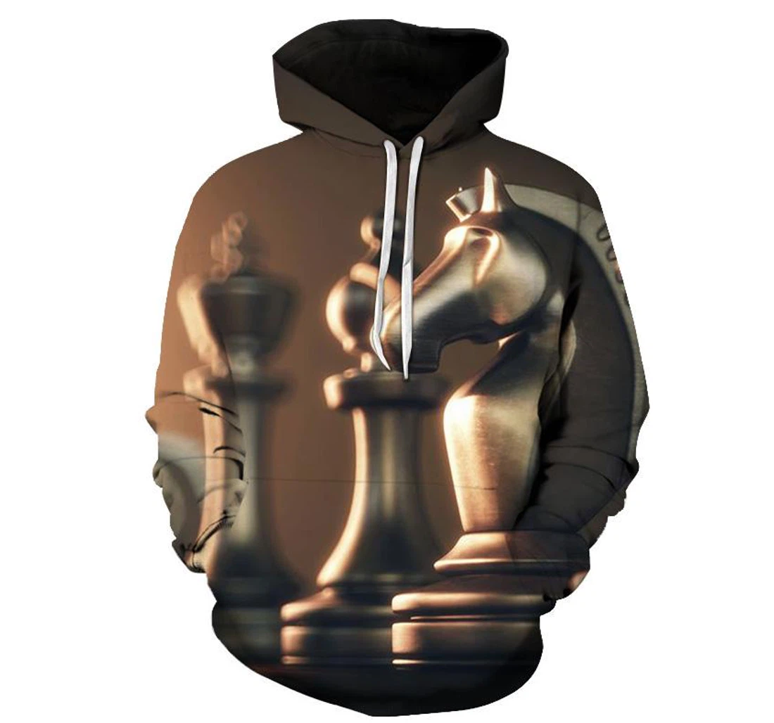 Knight Chess Piece - 3D Printed Pullover Hoodie