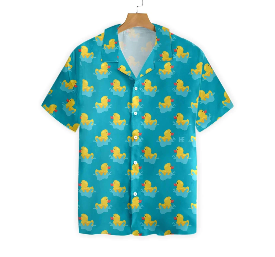 Little Duck Playing With Water Hawaiian Shirt, Button Up Aloha Shirt For Men, Women