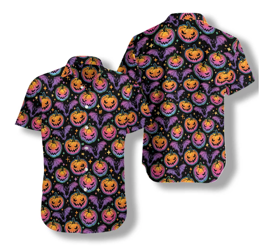 Pumpkin Halloween Hawaiian Shirt, Button Up Aloha Shirt For Men, Women