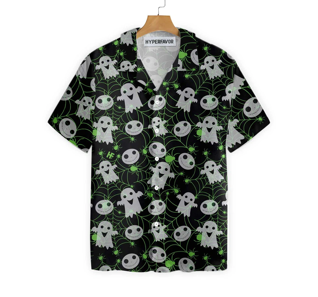 Halloween Spider Web Hawaiian Shirt, Button Up Aloha Shirt For Men, Women