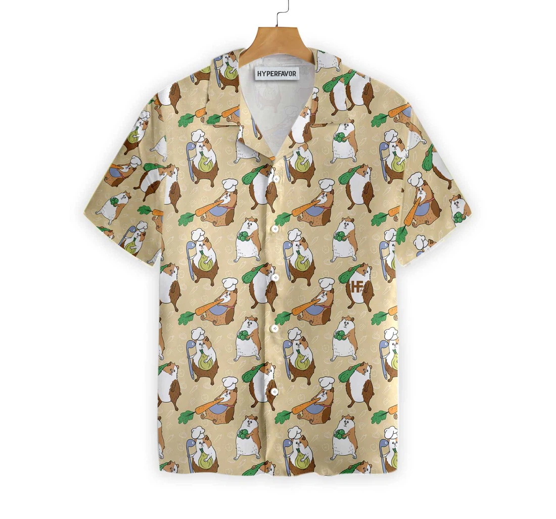 Guinea Pig Chef Hawaiian Shirt, Button Up Aloha Shirt For Men, Women