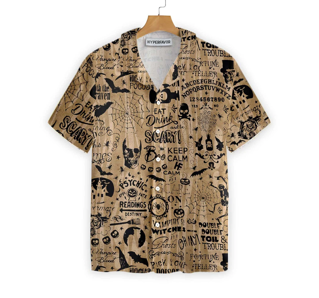 Halloween Ouija Hawaiian Shirt, Button Up Aloha Shirt For Men, Women