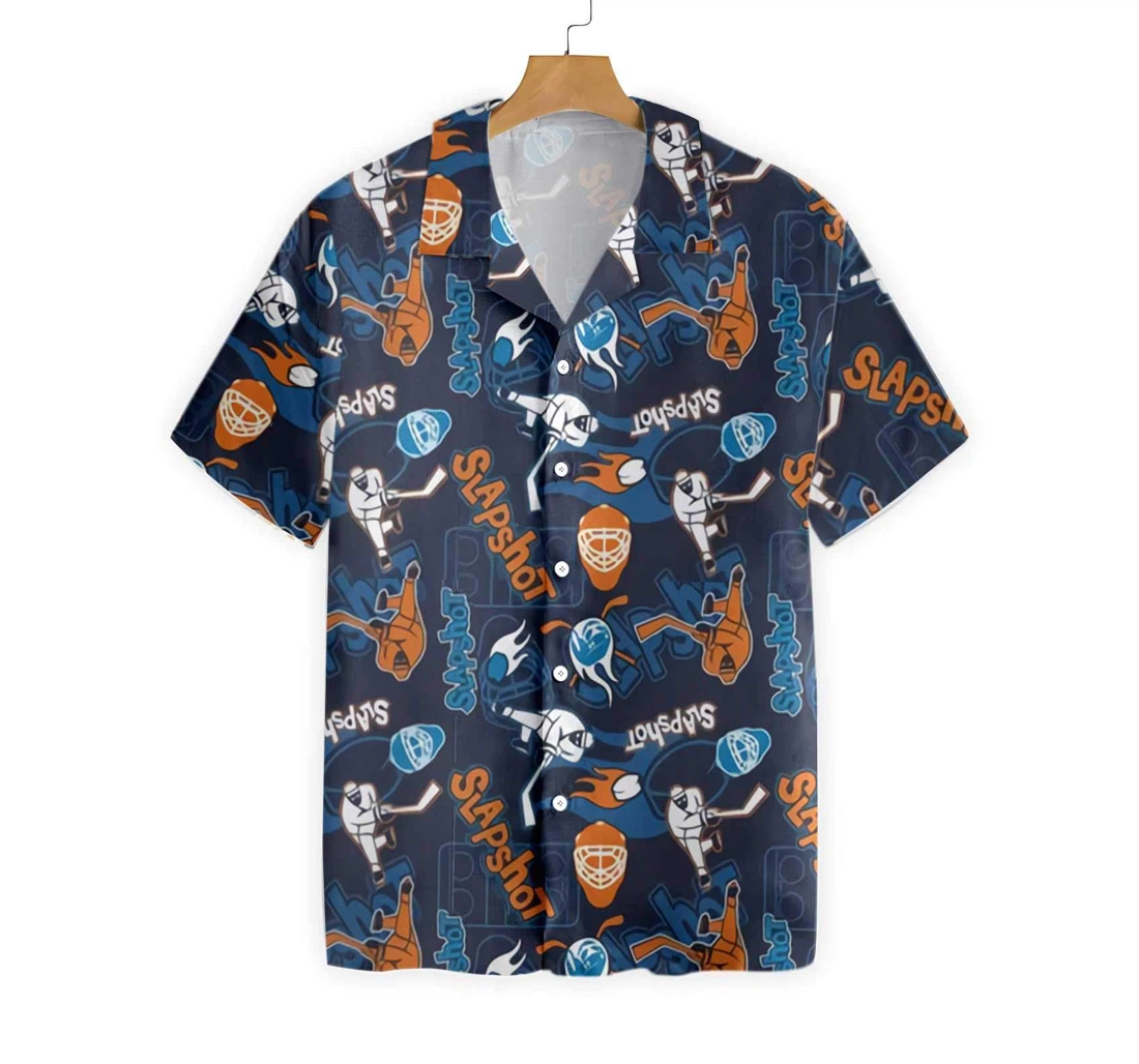 Slapshot Hockey Hawaiian Shirt, Button Up Aloha Shirt For Men, Women