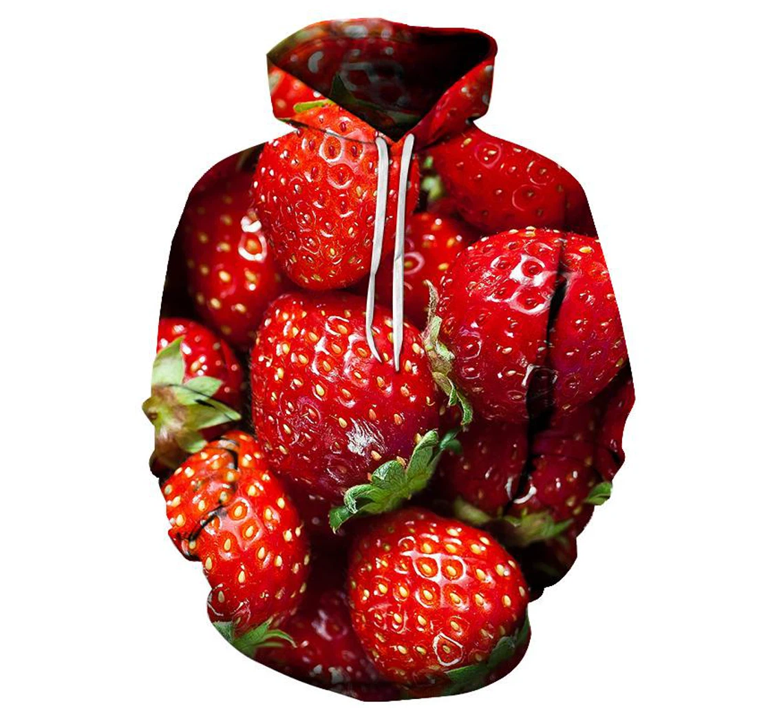 Strawberry - 3D Printed Pullover Hoodie