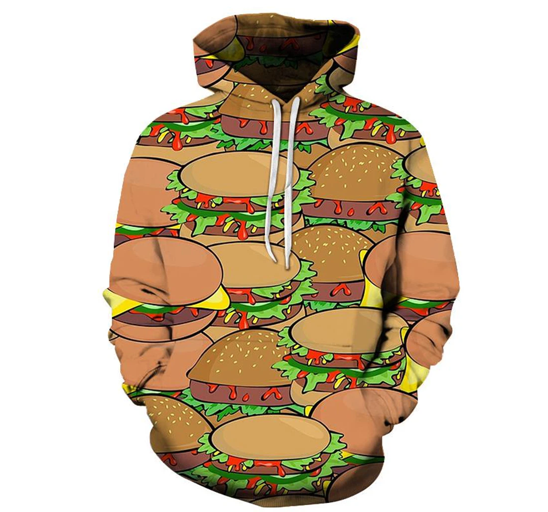 Multiple Burgers - 3D Printed Pullover Hoodie