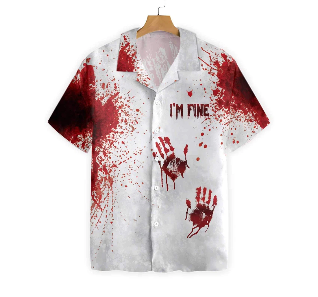 Halloween Blood Splatter Hawaiian Shirt, Button Up Aloha Shirt For Men, Women