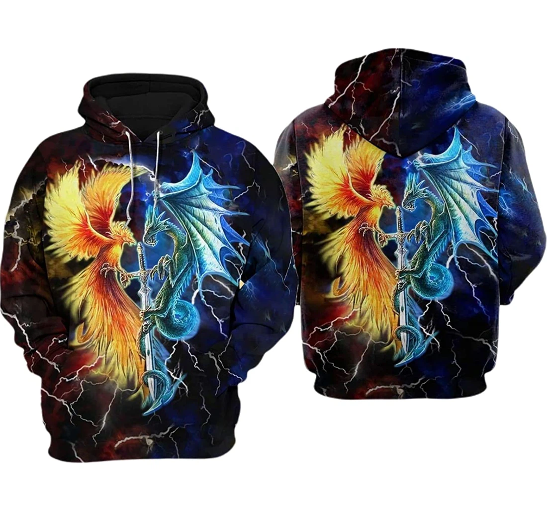 Dragon Soul Phoenix Soul - 3D Printed Pullover Hoodie