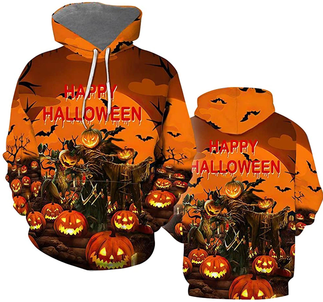Personalized Horror Halloween Night Are Coming Happy Halloween Pumpkin Bat Halloween - 3D Printed Pullover Hoodie