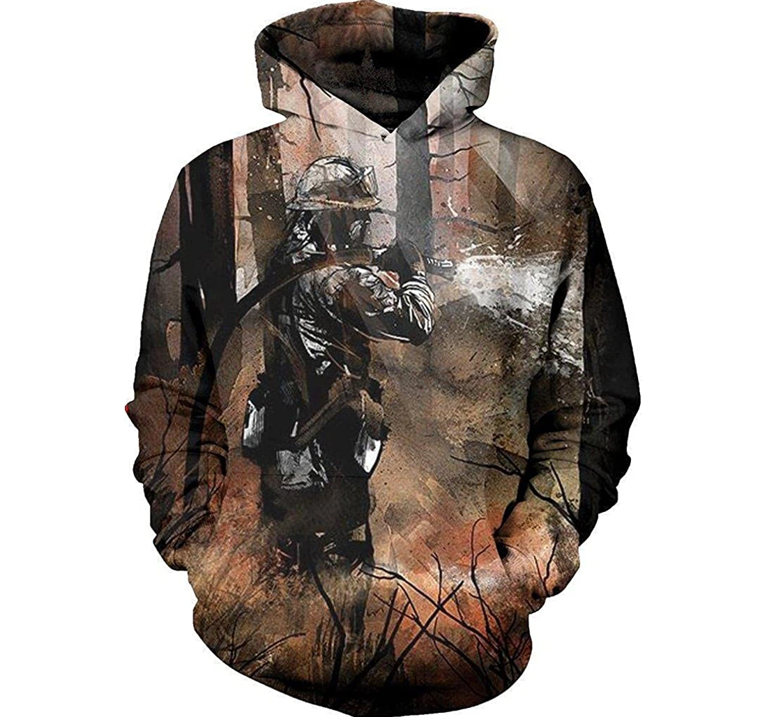 Smoke Fire Fighter - 3D Printed Pullover Hoodie