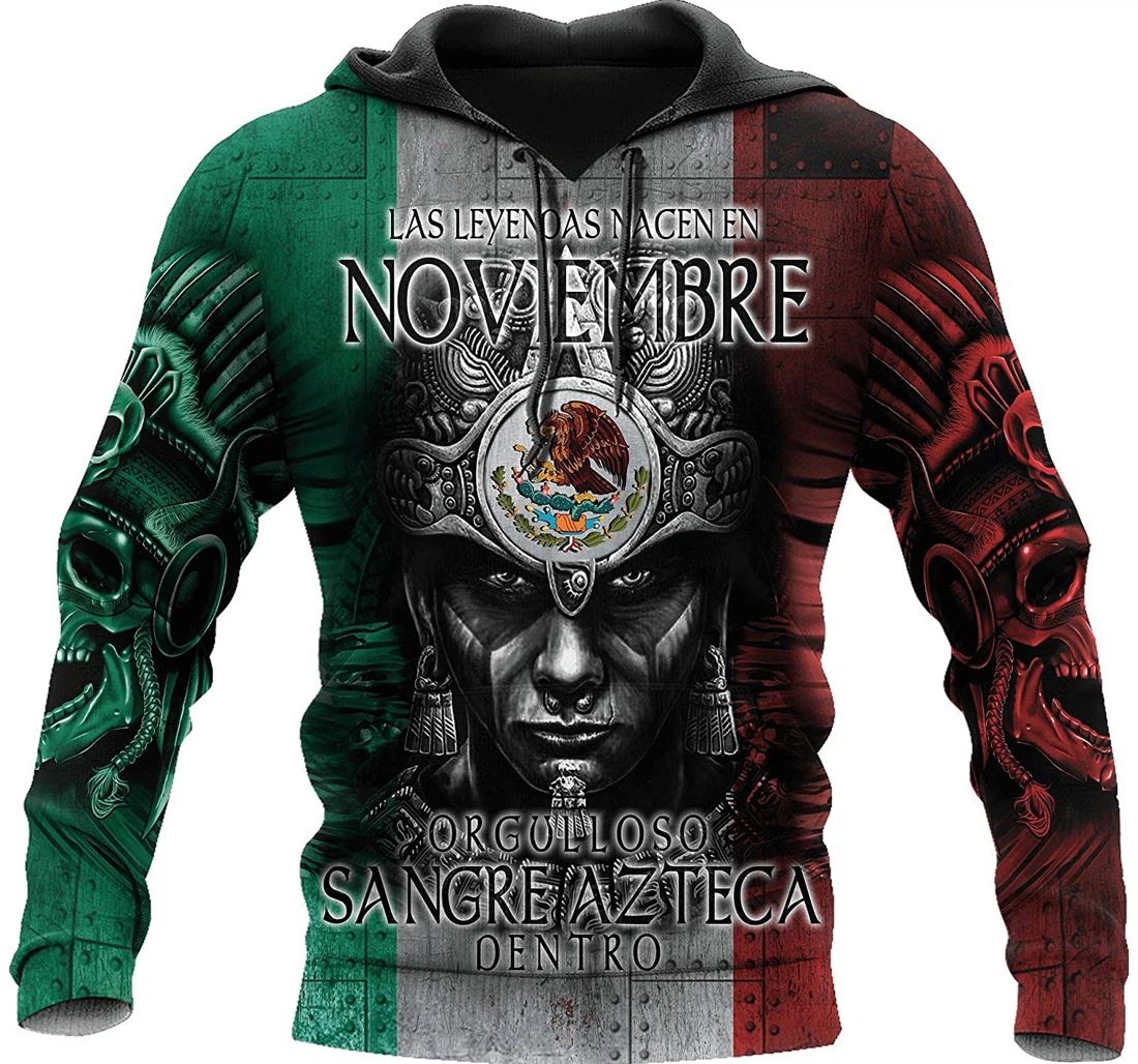 November Mexico Mexican Eagle Skull Pefect - 3D Printed Pullover Hoodie