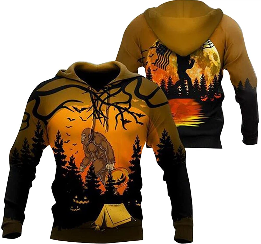 Halloween Camping Big Foot Halloween - 3D Printed Pullover Hoodie