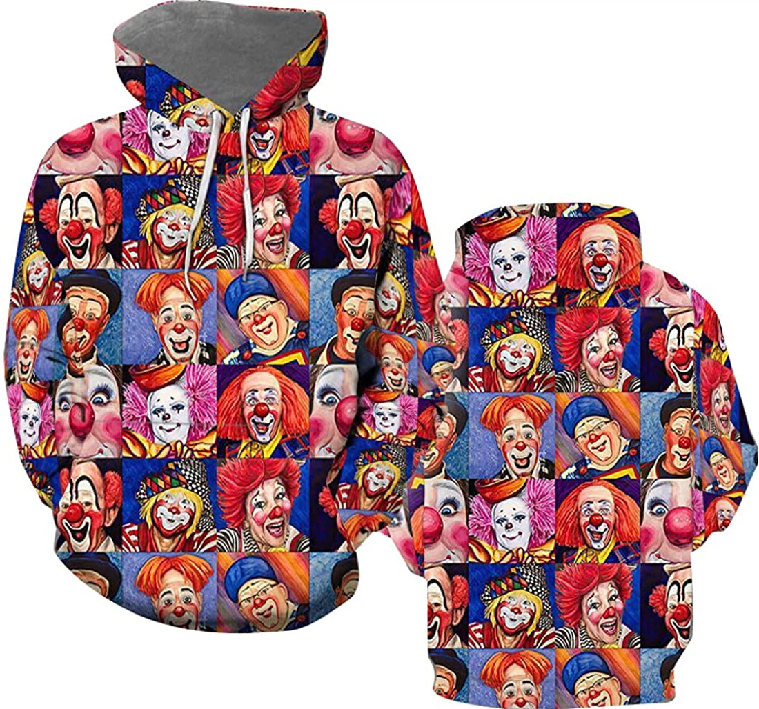 Funny Real Clown Halloween Halloween - 3D Printed Pullover Hoodie