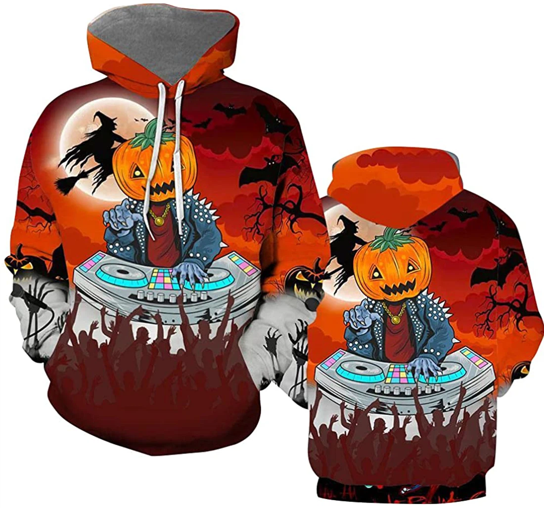 Personalized Pumpkin Dj Music Halloween Party Halloween - 3D Printed Pullover Hoodie