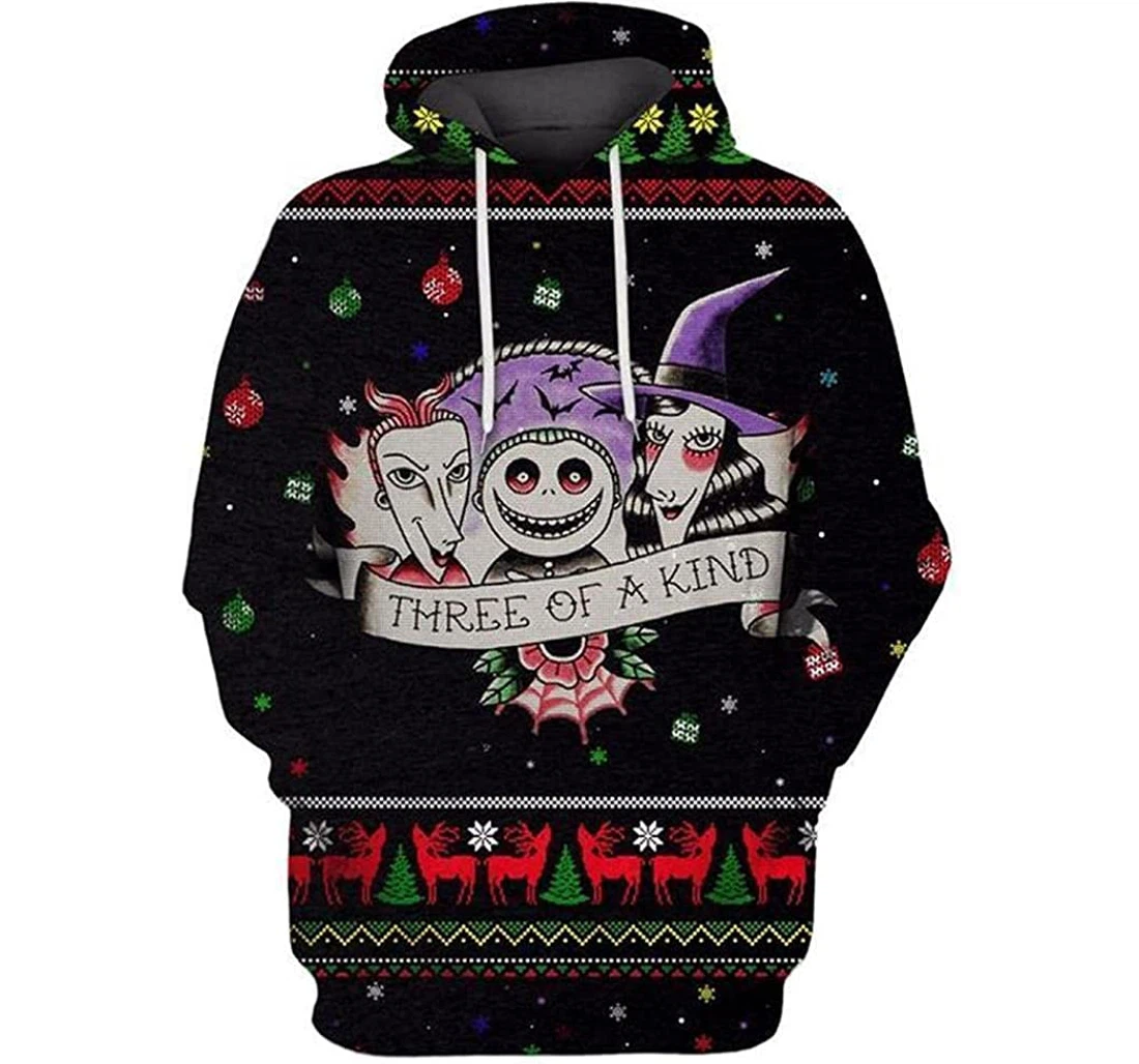 Nightmare Before Christmas Lock Shock Barrel Three Of A Kind - 3D Printed Pullover Hoodie