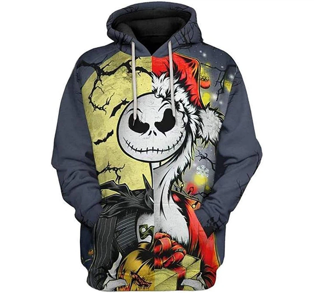 Jack Skellington Halloween Christmas Custom - 3D Printed Pullover Hoodie