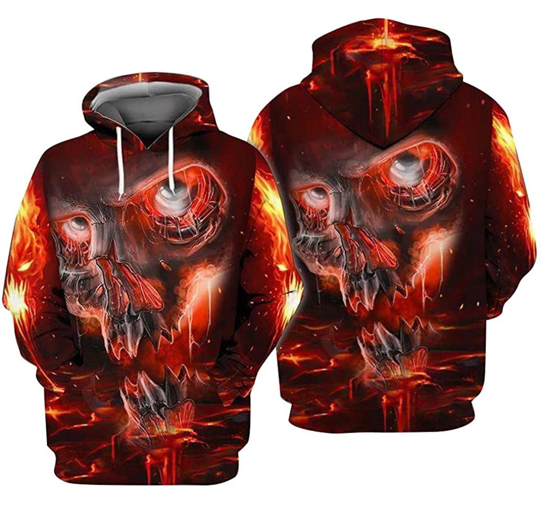 Lava Skull - 3D Printed Pullover Hoodie