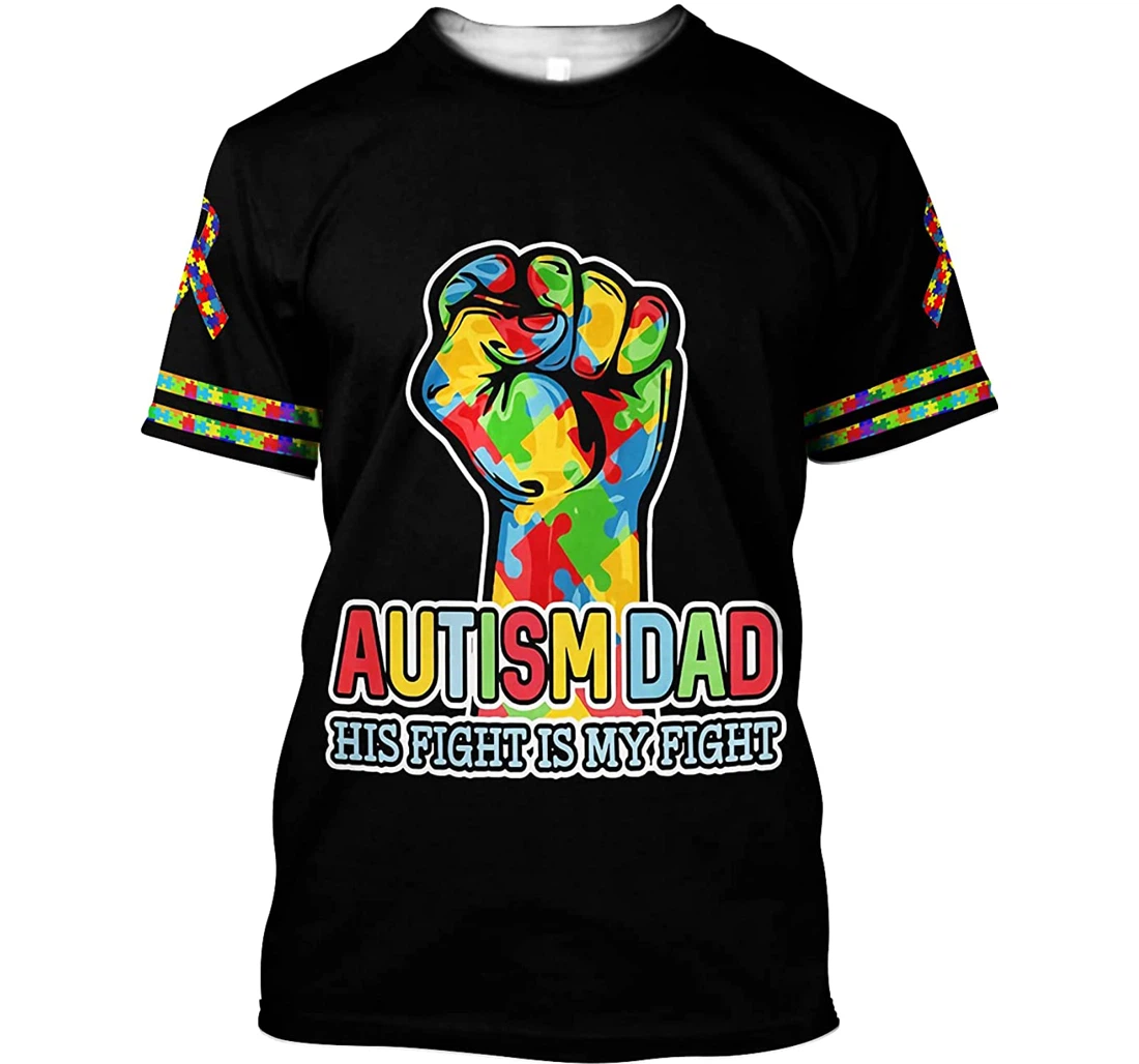 Autism Dad Shirts - 3D Printed T-shirt