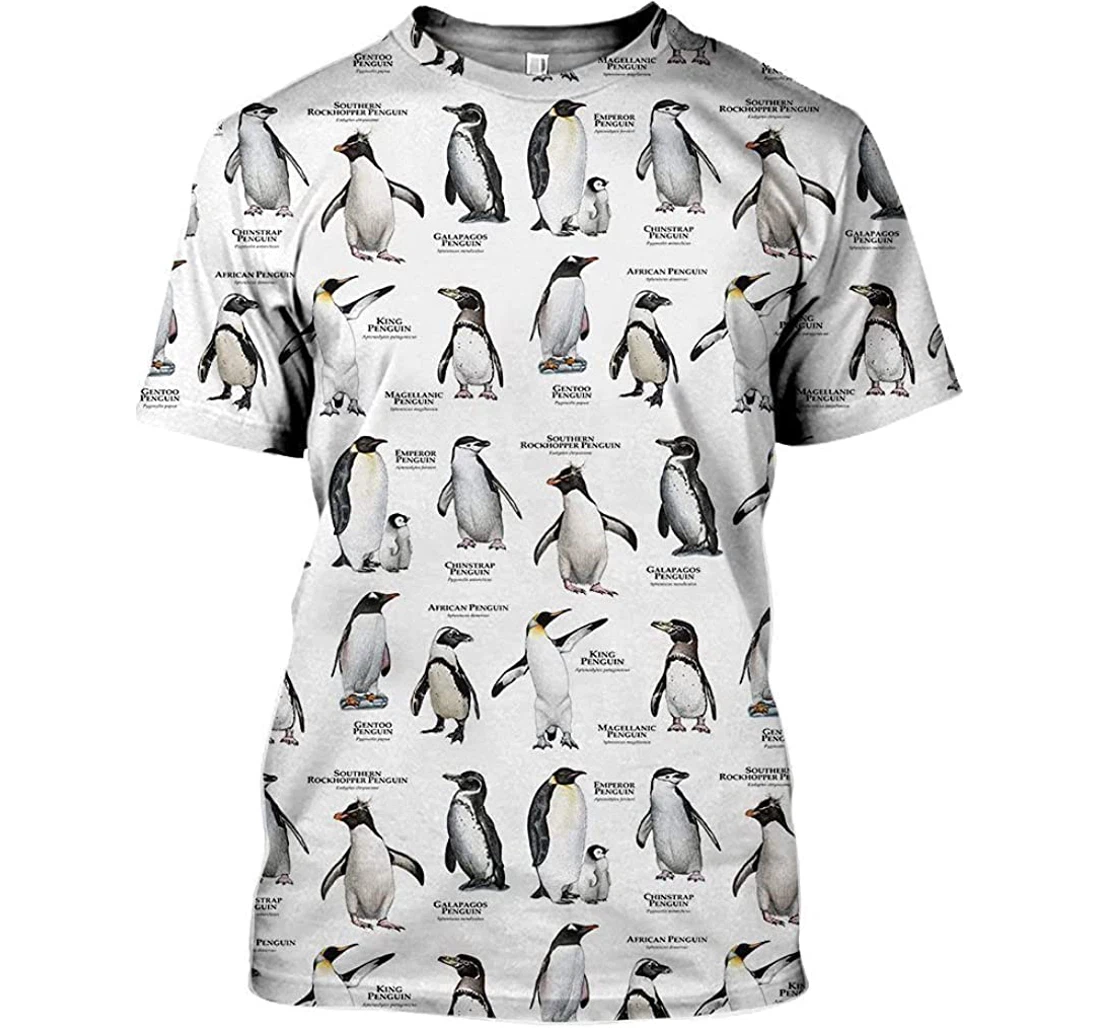 Penguins Of The World Shirts - 3D Printed T-shirt