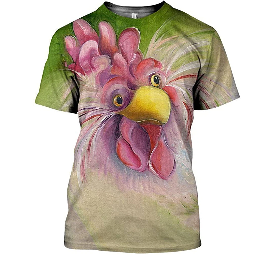 Chicken Art Beautiful Chicken Shirts - 3D Printed T-shirt