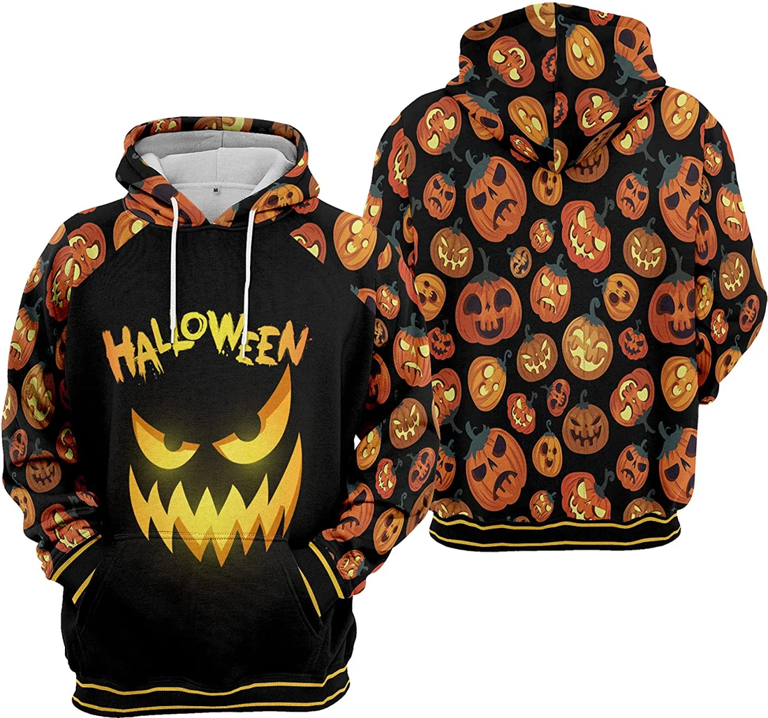 Jack O' Lantern Pumpkin Halloween - 3D Printed Pullover Hoodie