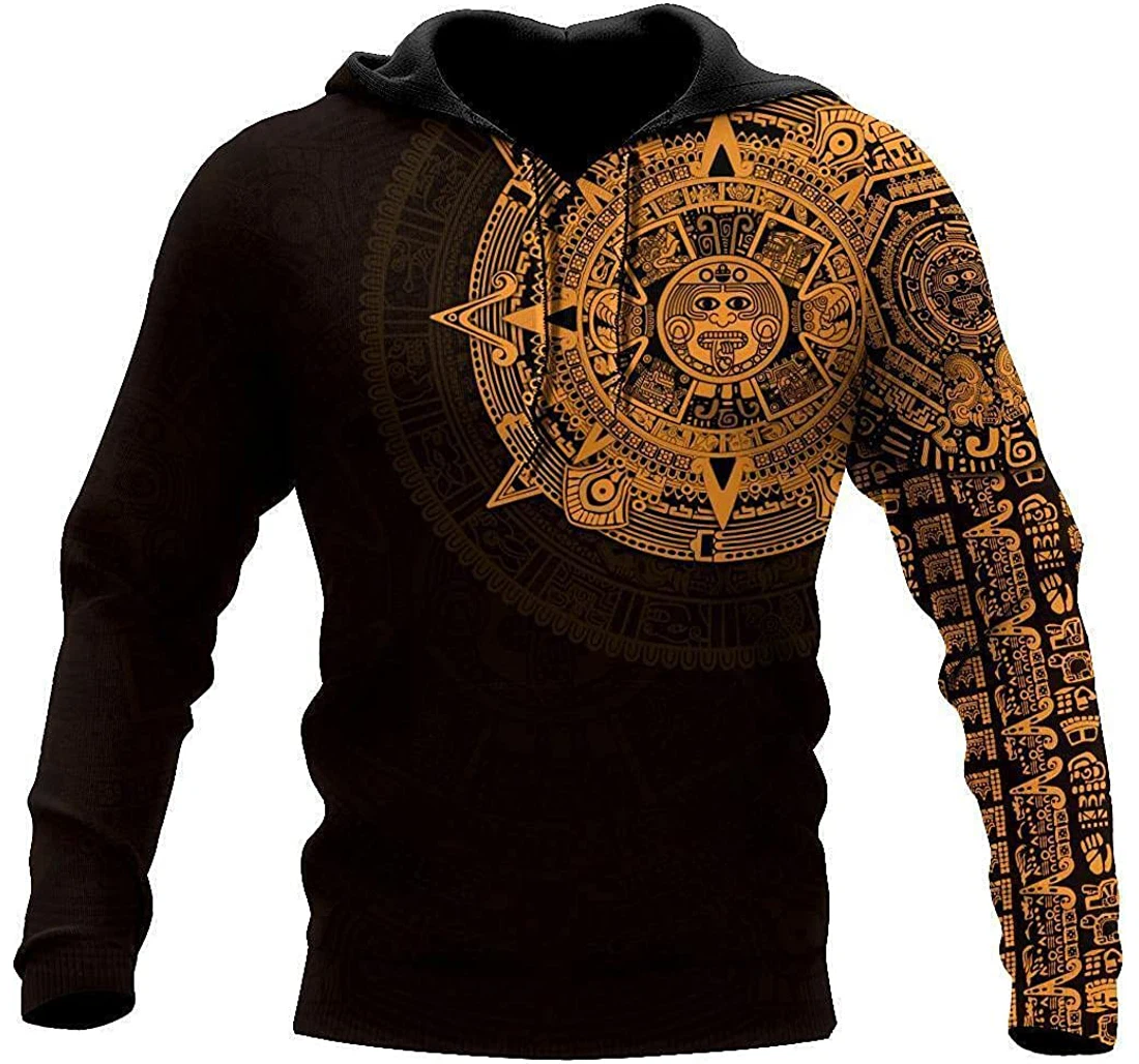 Aztec Mexico Orange Pefect - 3D Printed Pullover Hoodie