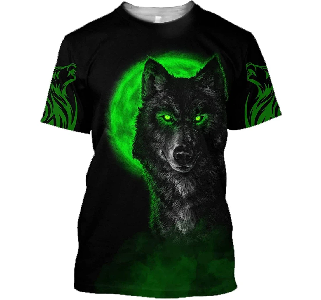 The Green Moon Wolf Shirts - 3D Printed T-shirt