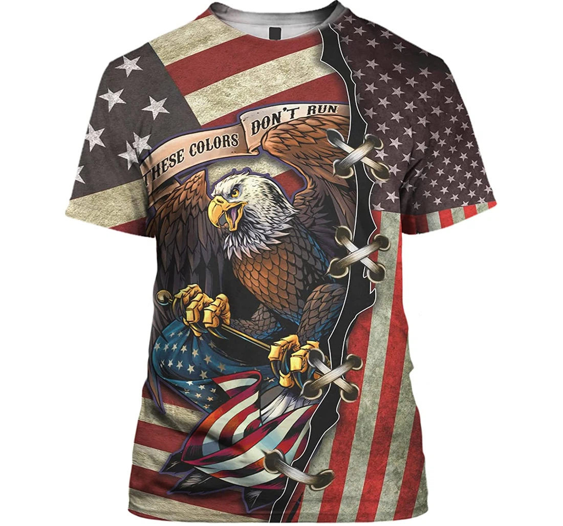 Patriotic Eagle American Flag Veteran Bomber Baseball Jersey Birthday Lover Gift America Lover Gift - 3D Printed T-shirt