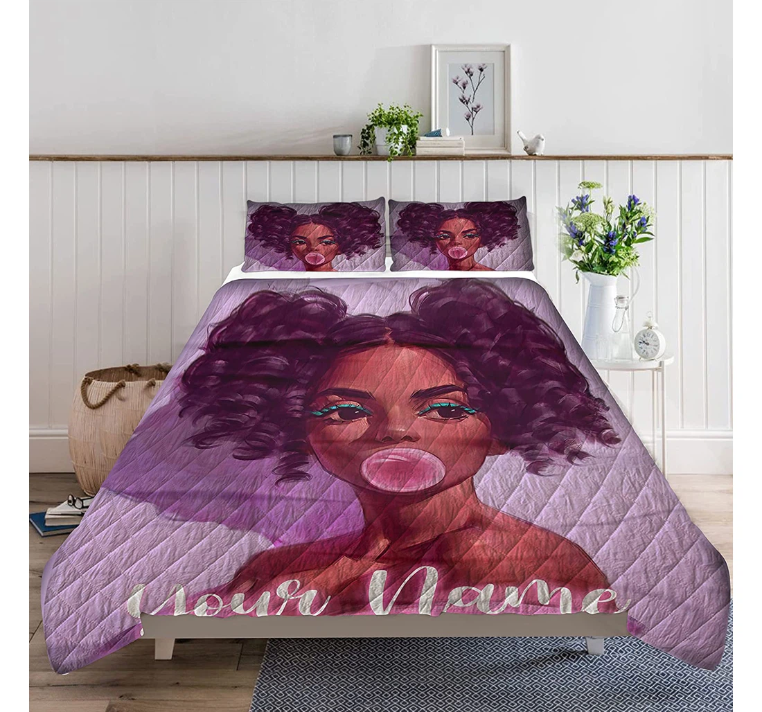 Bedding Set - Black Bumble Gumpersonalized Custom Name Every Included 1 Ultra Soft Duvet Cover or Quilt and 2 Lightweight Breathe Pillowcases