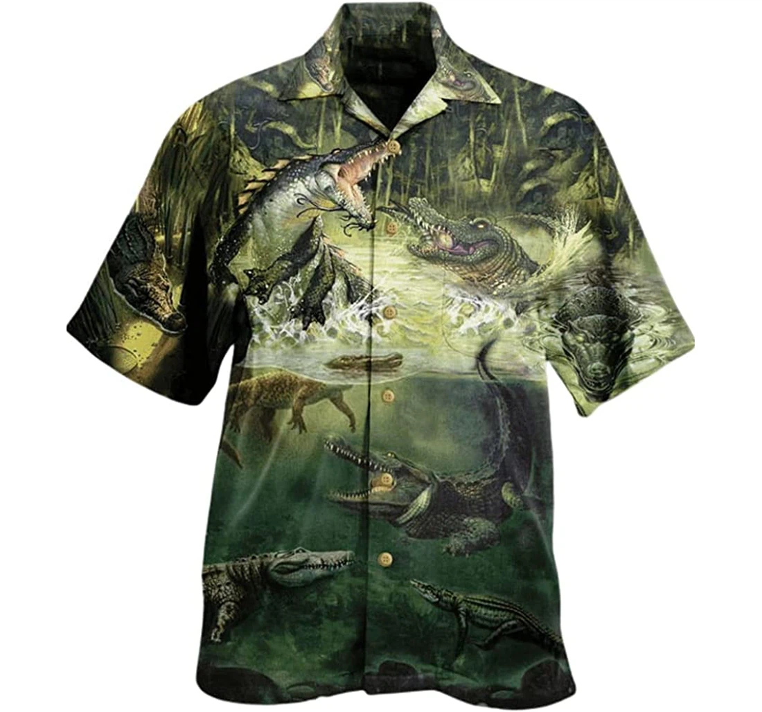 Amazing Alligator Lovertropical Beach Included Hawaiian Shirt, Button Up Aloha Shirt For Men, Women