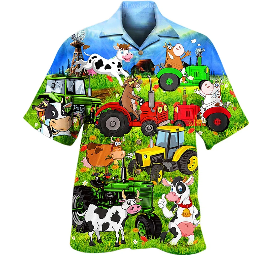 Cows Happy Everyday Animals Lover Beach Included Hawaiian Shirt, Button Up Aloha Shirt For Men, Women