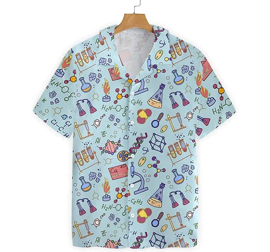 Chemistry Teacher Pattern Beach Included Hawaiian Shirt, Button Up Aloha Shirt For Men, Women