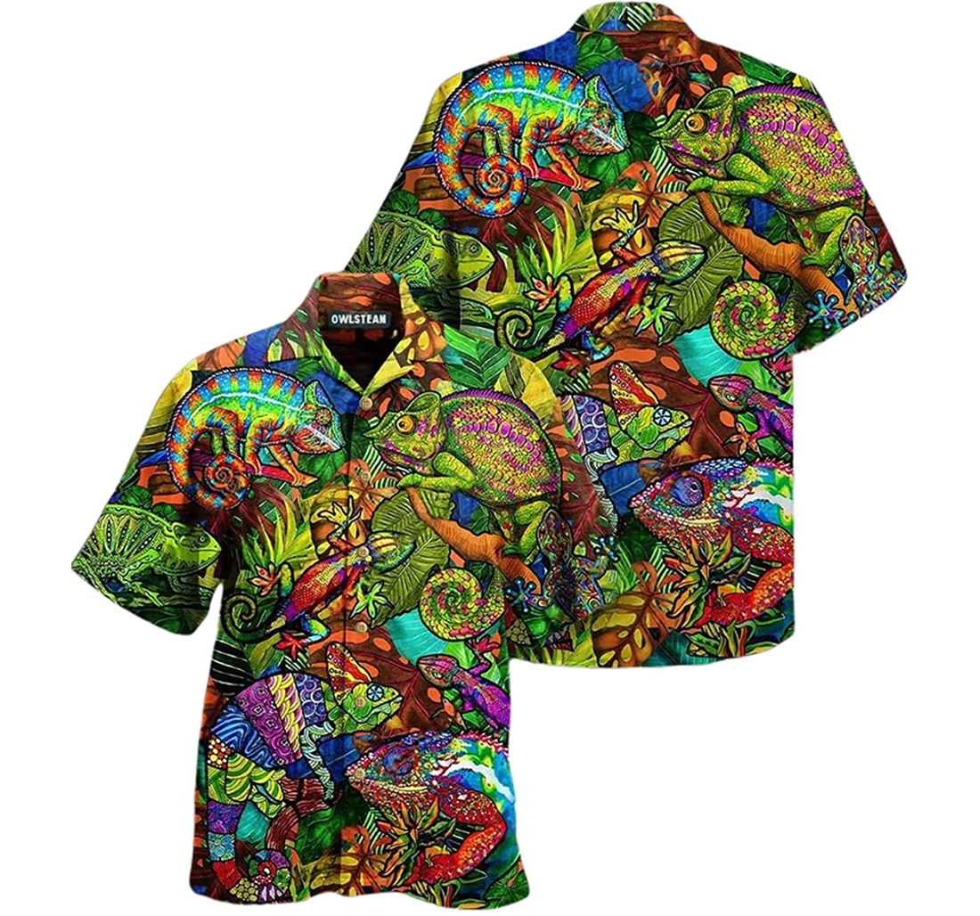 Animals Fullcolor Abstract Style Beach Included Hawaiian Shirt, Button Up Aloha Shirt For Men, Women