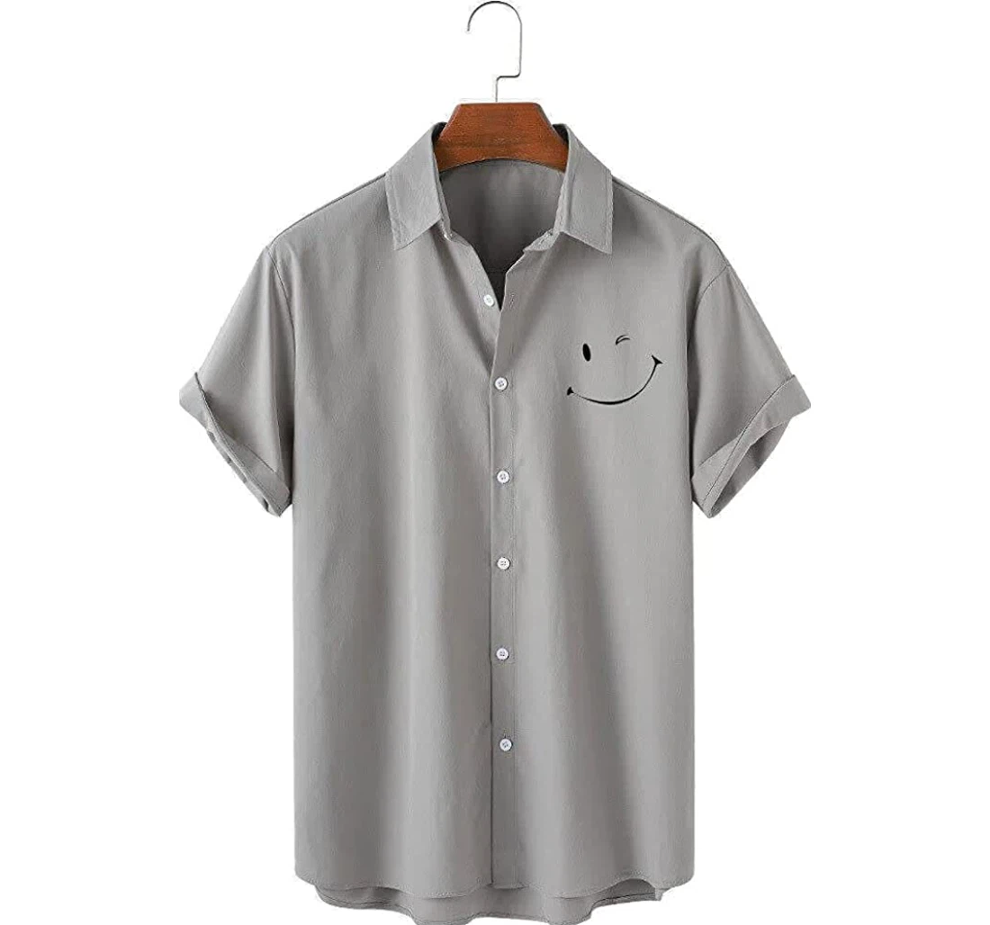 Smile Emojis Beach Included Hawaiian Shirt, Button Up Aloha Shirt For Men, Women