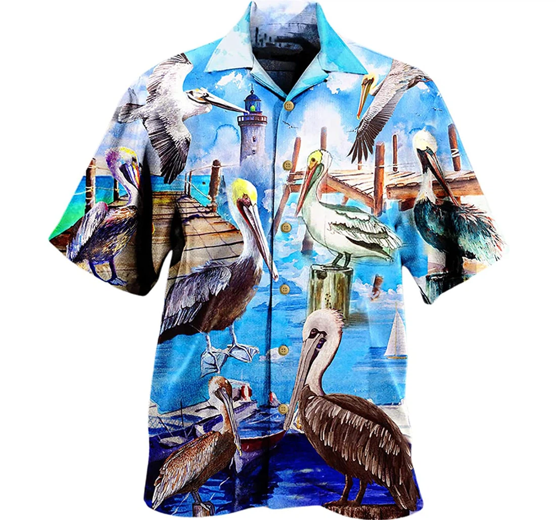 Animals Albatross Love Beach Beach Included Hawaiian Shirt, Button Up Aloha Shirt For Men, Women