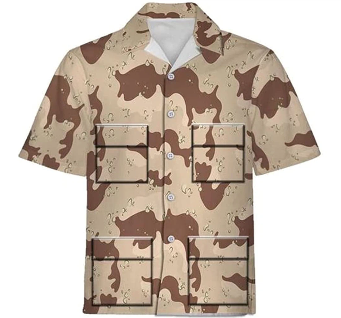 The Gulf War The Citadel Desert Uniform Beach Included Hawaiian Shirt, Button Up Aloha Shirt For Men, Women