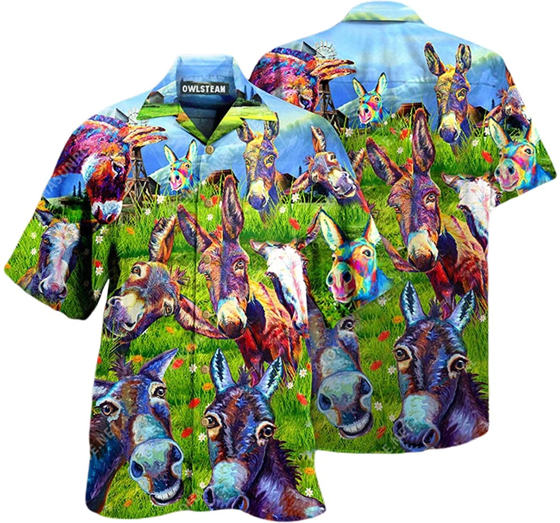 Animals Donkey Be Smart Be Badass Beach Included Hawaiian Shirt, Button Up Aloha Shirt For Men, Women