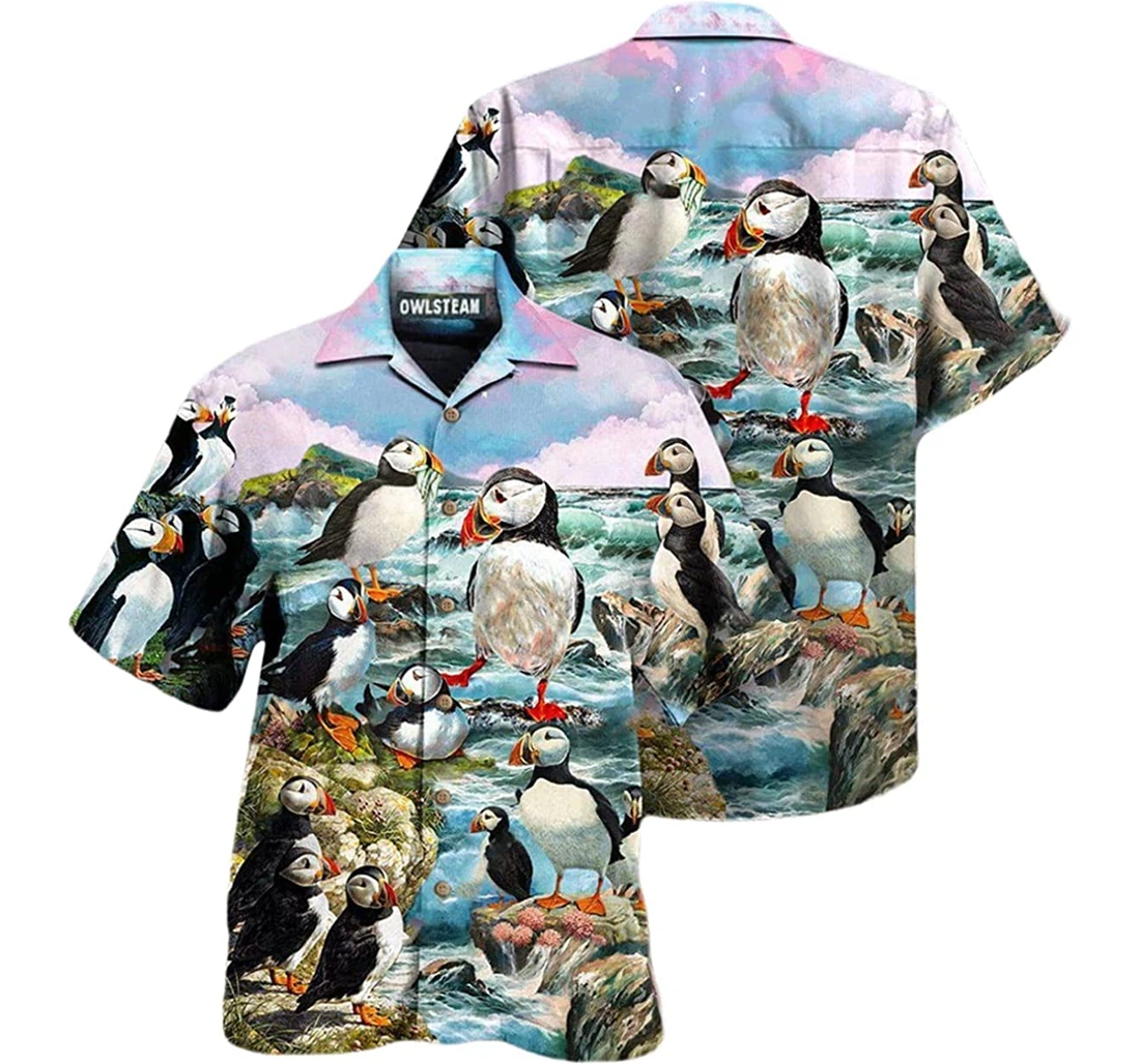 Animals Penguins On The Coast Beach Included Hawaiian Shirt, Button Up Aloha Shirt For Men, Women