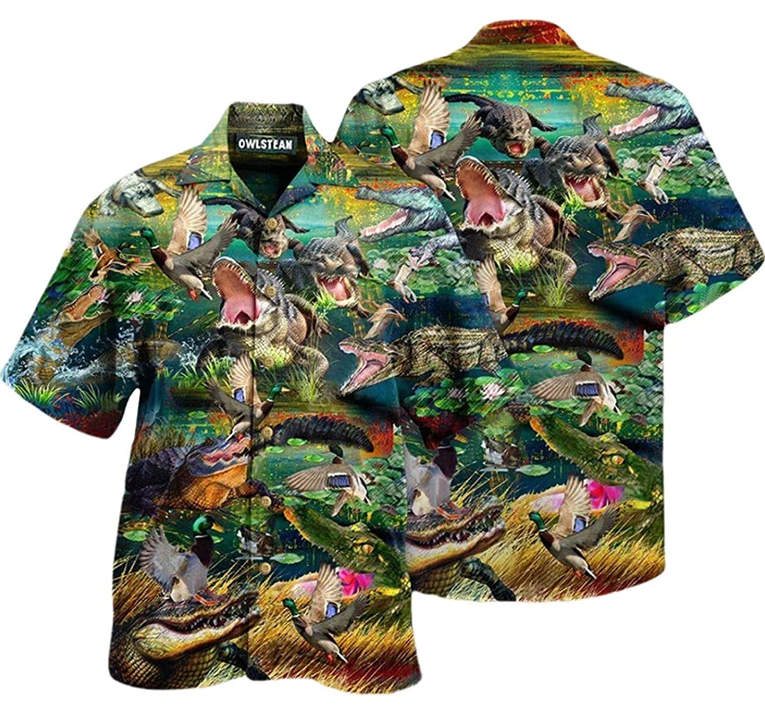 Animals You Croc My World Crocodile And Duck Beach Included Hawaiian Shirt, Button Up Aloha Shirt For Men, Women