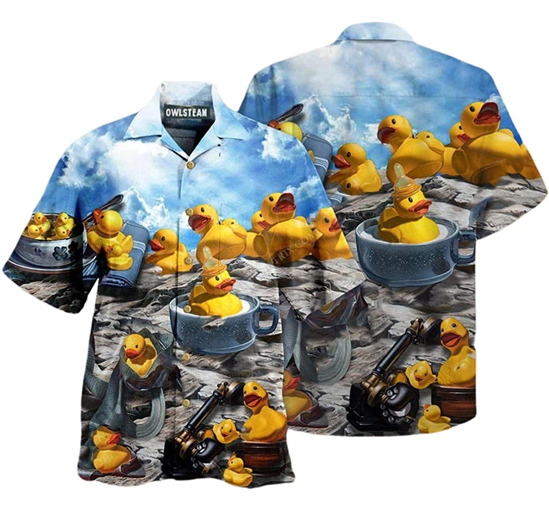 Lovely Duck Better With Rubber Duck Edition Duck Lover Beach Included Hawaiian Shirt, Button Up Aloha Shirt For Men, Women